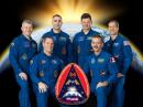 Expedition 34 aboard the ISS comes to a close on March 14: Front row, from left: NASA astronaut and Expedition 34 Commander Kevin Ford, KF5GPP, and Canadian Space Agency astronaut and Expedition 35 Commander Chris Hadfield, VA3OOG/KC5RNJ. Back row, from left: Russian cosmonauts Oleg Novitskiy, Evgeny Tarelkin, Roman Romanenko and NASA astronaut Tom Marshburn, KE5HOC. [Photo courtesy of NASA]