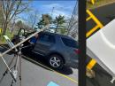 Left: A solar viewer setup outside of W1AW, the Hiram Percy Maxim Memorial Station at ARRL Headquarters.
Right: The output view of the viewer. [Joe Carcia, NJ1Q, photos]