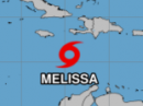 The National Hurricane Center is issuing advisories on Tropical 
Storm Melissa, located over the central Caribbean Sea (photo credit, National Oceanic and Atmospheric Administration).
